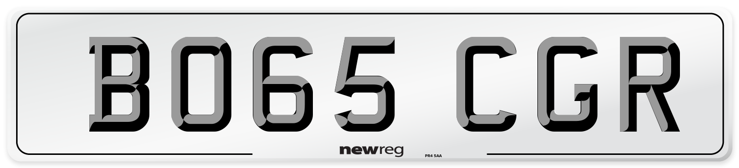 BO65 CGR Number Plate from New Reg